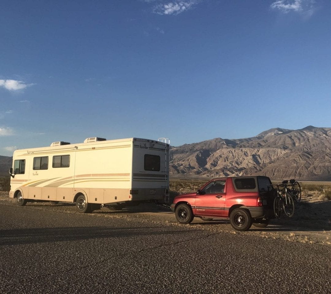 Bounder and Chevy in death valley national park