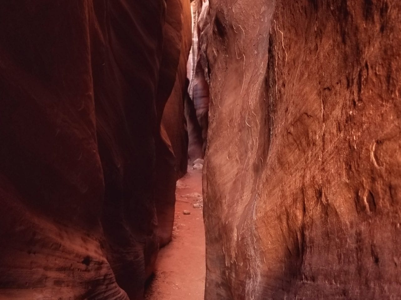 Canyon with very narrow pathway
