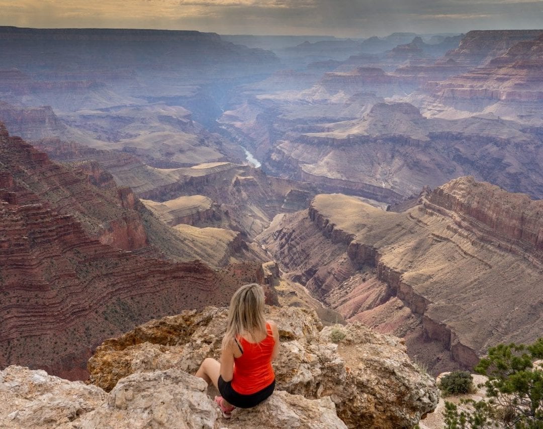 Enjoying the grand views of the canyon