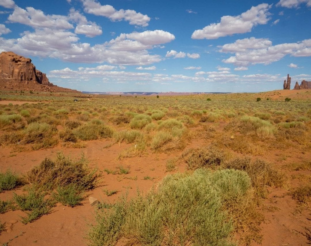 Flat desert like land in monument valley