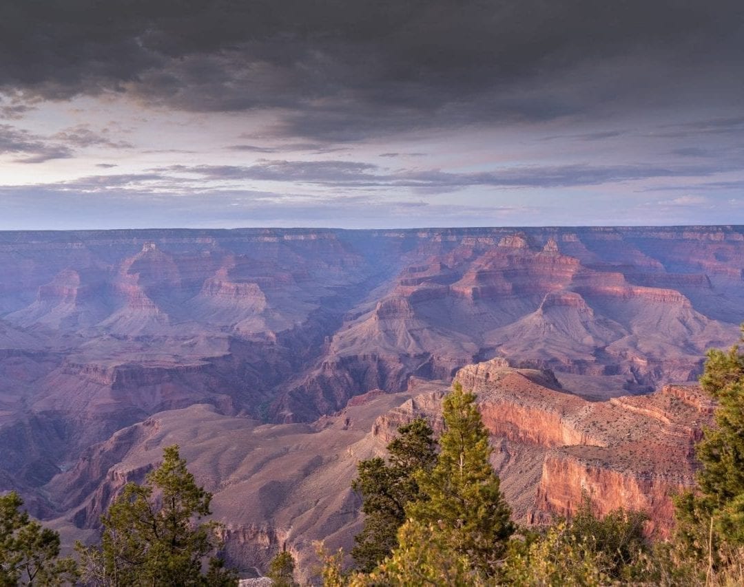 Sunset at south rim grand canyon