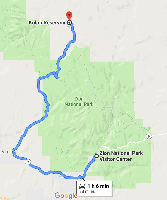 Drive to Kolob Reservoir from Zion