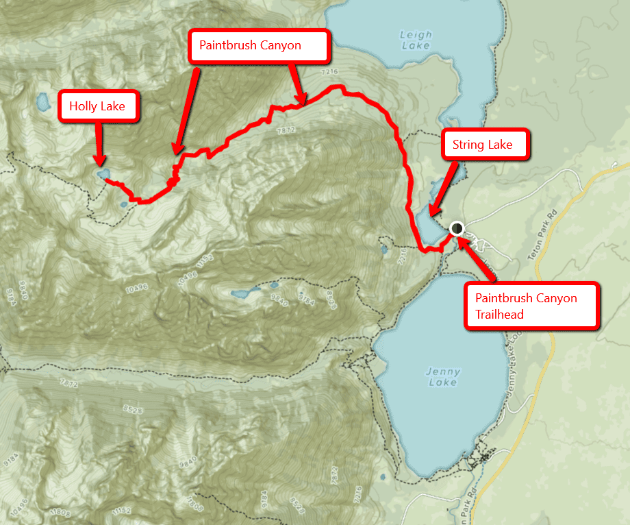 Paintbrush Canyon Hike Map