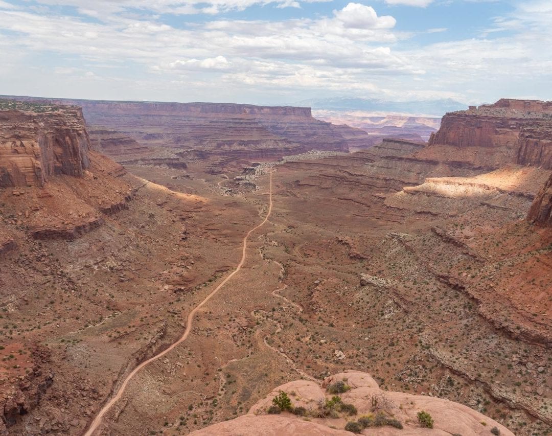 View of canyonlands from shafer trail, island in the sky