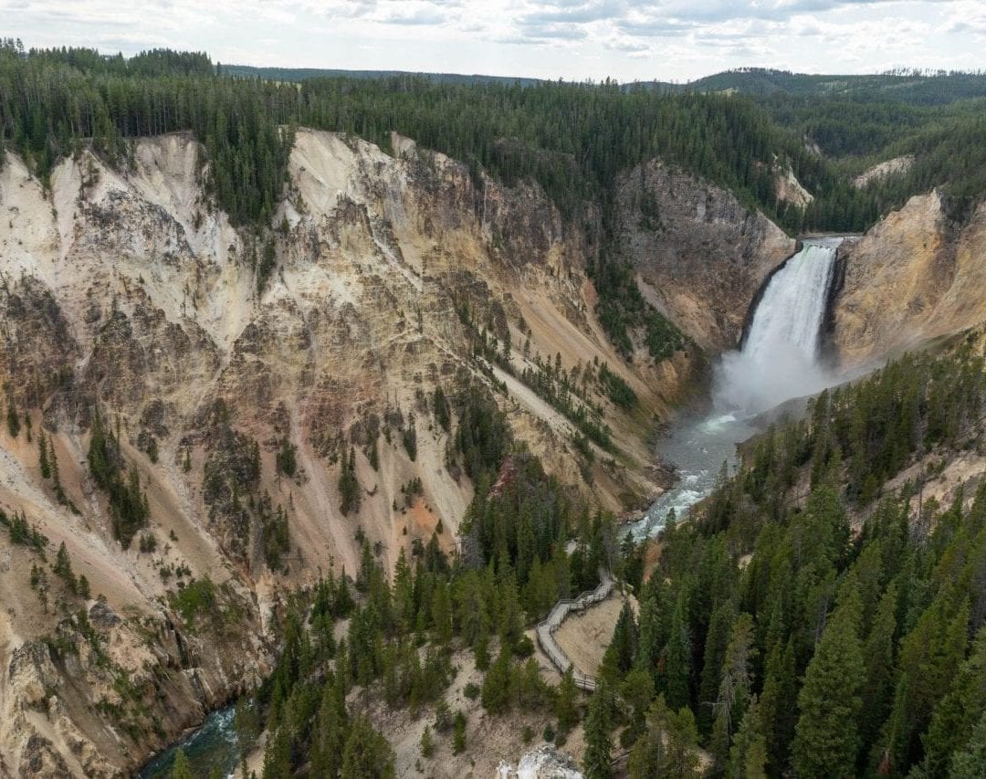 Lower Falls and the Grand Canyon of Yellowstone (Pin #9 in Yellowstone National Park Map above)