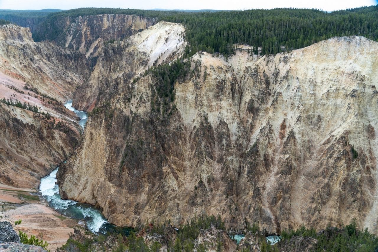 Yellowstone River and the yellow canyon carved by it over millions of years