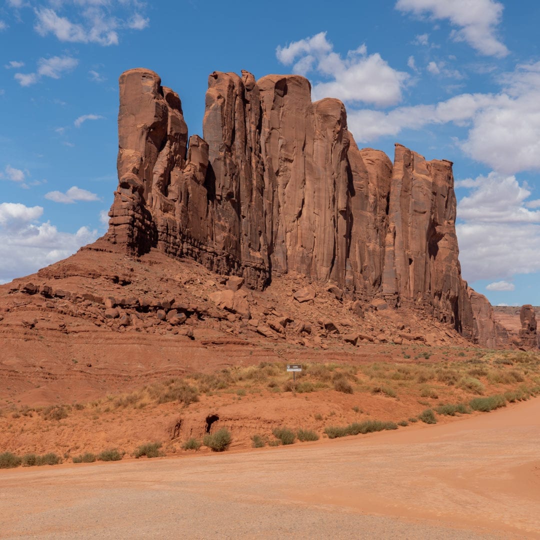Elephant Butte rock formation in monument valley